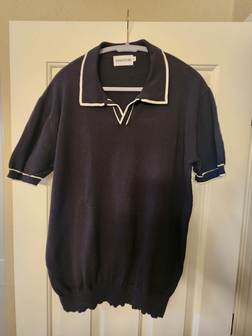 Oxknit Short-Sleeve Polo with White Trim XL